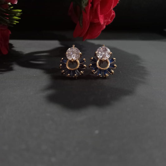 Blue Sapphire Halo Studs